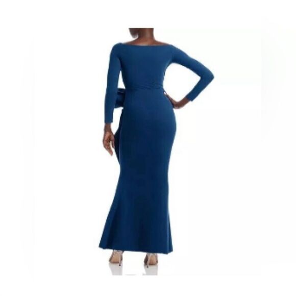 Chiara Boni La Petite Robe Silveria Side Ruffle Gown size 46 - Picture 3 of 11